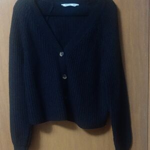 Bluenotes Midnight Black Knit Cardigan